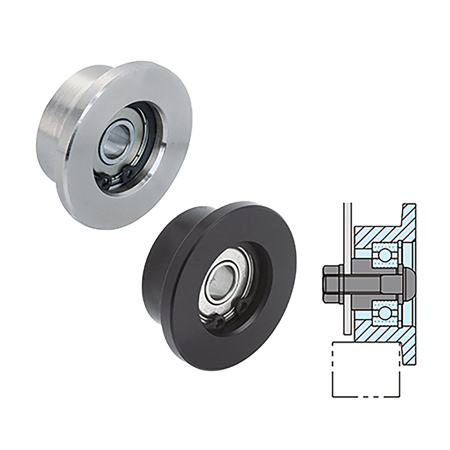 SINGLE-FLANGED GUIDE ROLLERS GRL-L - Steel-Smith
