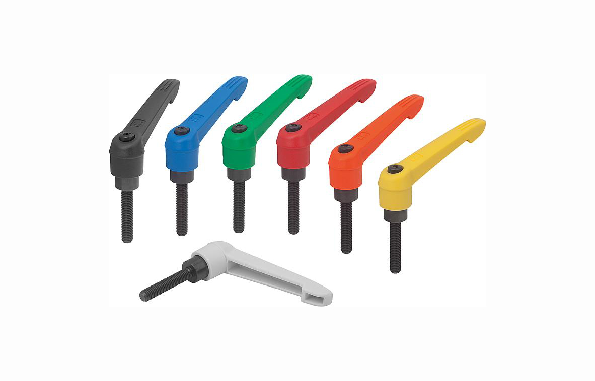 K0269 Clamping levers with plastic handle, external thread