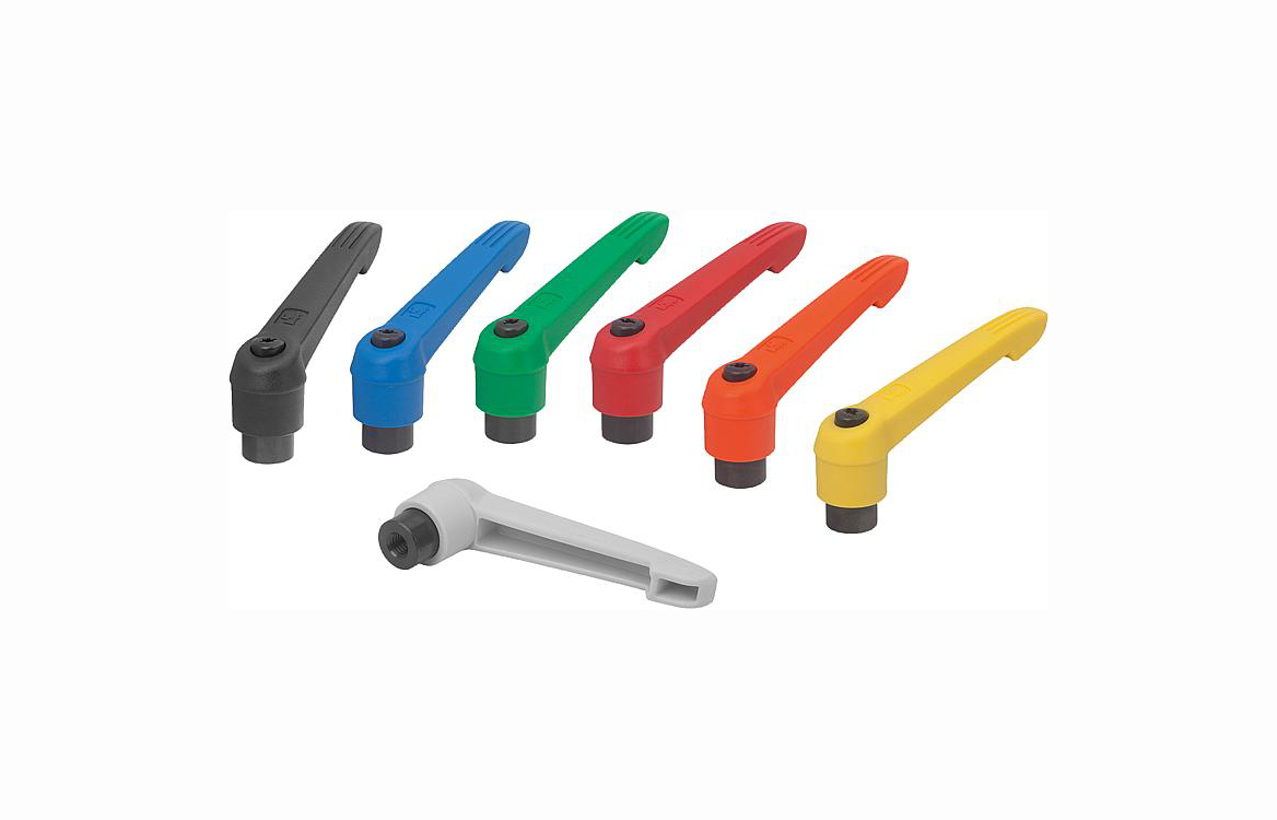 K0269 Clamping levers with plastic handle, internal thread