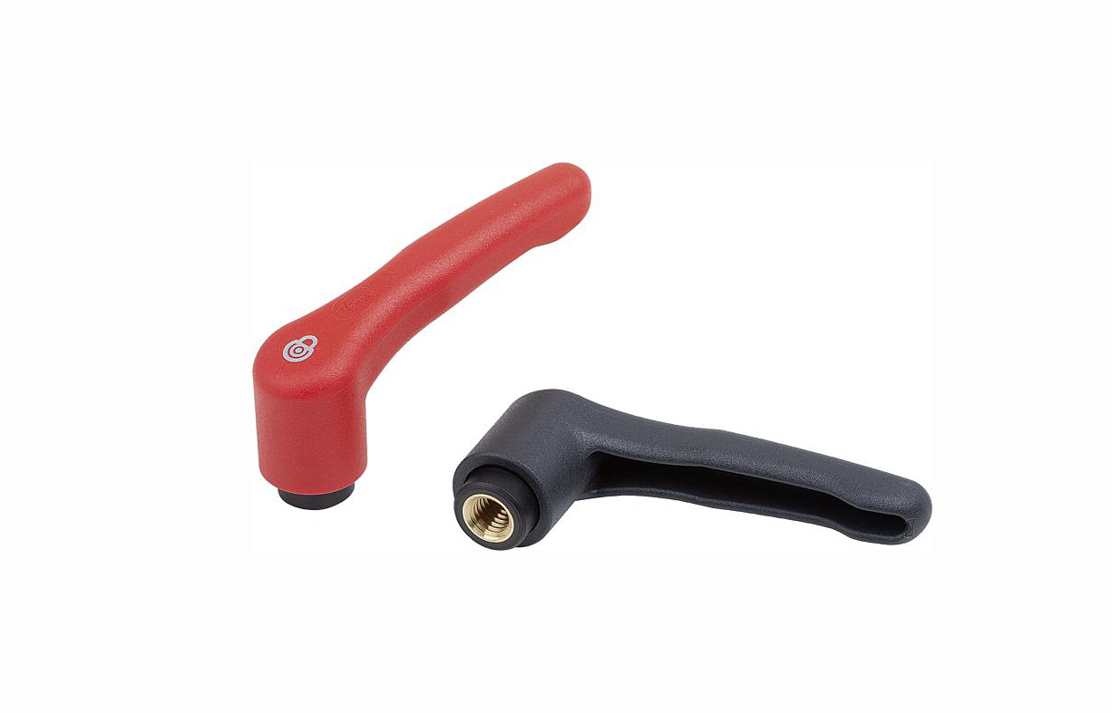 K1553 Clamping levers, plastic with safety function